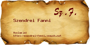 Szendrei Fanni névjegykártya