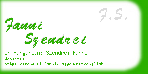 fanni szendrei business card